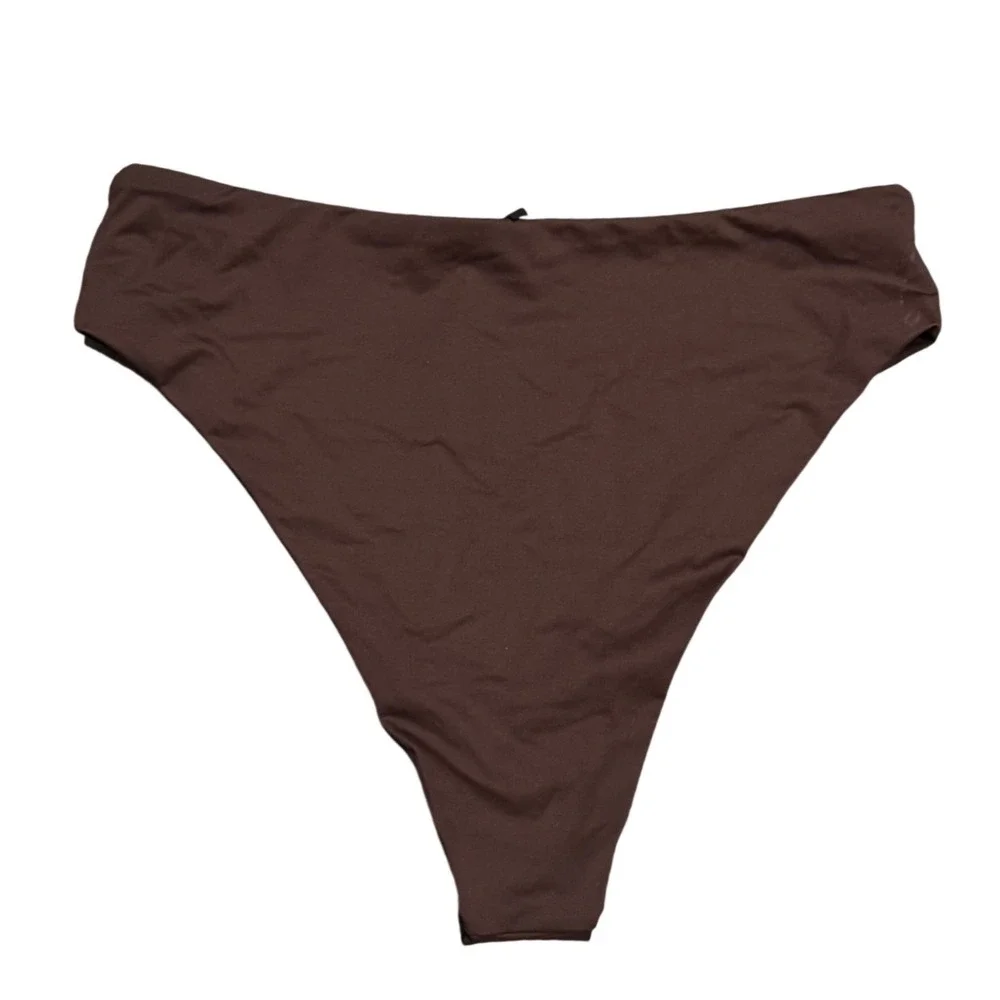 SKIMS Recycled Swim Mid Waist Bottom Cocoa Brown Bikini XL NWT